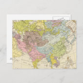 フォルケルカルト・フォン・アジェンアジアの地図 – アジアの地図 ポストカード (正面/裏面)