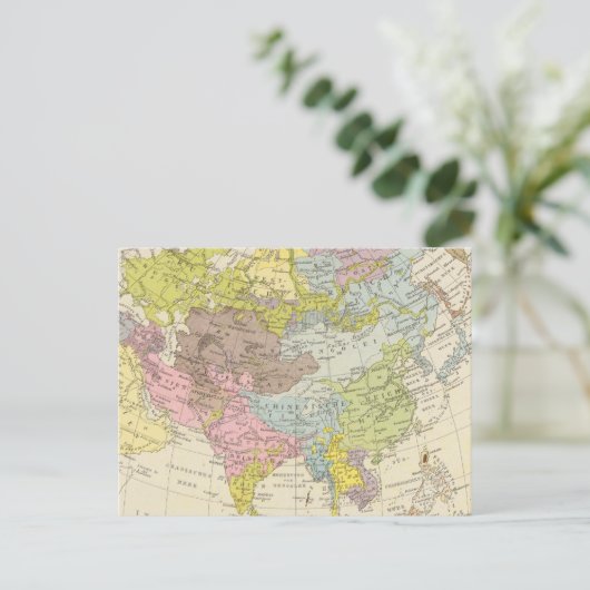 フォルケルカルト・フォン・アジェンアジアの地図 – アジアの地図 ポストカード (スタンド正面)