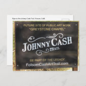 フォルサムのアイコン: ジョニー・キャッシュ・トレイルの看板 ポストカード (正面/裏面)