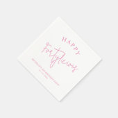 フォルタイシィ40歳の誕生日パーティーピンクガーリー スタンダードカクテルナプキン (角)