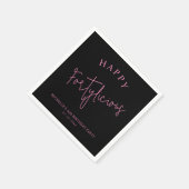 フォルタイシィ40歳の誕生日パーティーピンクガーリー スタンダードカクテルナプキン (角)