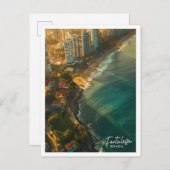 フォルタレザブラジルトラベルプレイスイラストレーション ポストカード (正面/裏面)