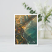 フォルタレザブラジルトラベルプレイスイラストレーション ポストカード (スタンド正面)