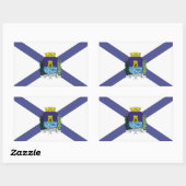 フォルタレザ、ブラジル市旗ステッカー 長方形シール (シート)