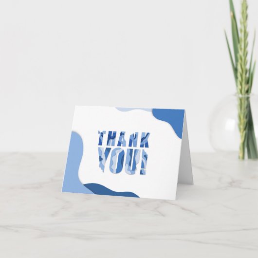 フォルダーサンキューカード – 青 サンキューカード (正面)