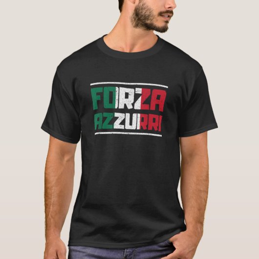 フォルツァアズーリイタリアイタリア Tシャツ (正面)