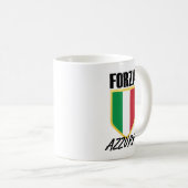 フォルツァアズーリイタリア国旗のサッカー コーヒーマグカップ (正面右)