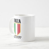 フォルツァアズーリイタリア国旗のサッカー コーヒーマグカップ (正面左)
