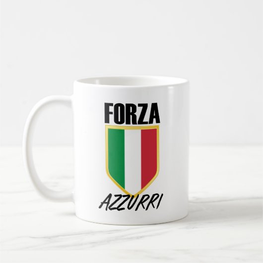 フォルツァアズーリイタリア国旗のサッカー コーヒーマグカップ (左)