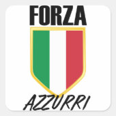 フォルツァアズーリイタリア国旗のサッカー スクエアシール (正面)