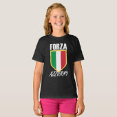 フォルツァアズーリイタリア国旗のサッカー Tシャツ (正面フル)