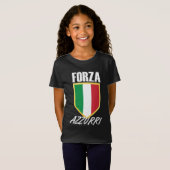 フォルツァアズーリイタリア国旗のサッカー Tシャツ (正面フル)