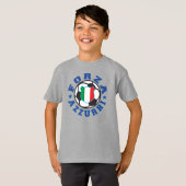 フォルツァ・アズーリ・キッドイタリアン・サッカー Tシャツ (正面フル)