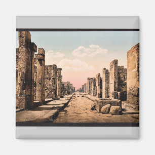 フォルトゥナの通り、ポンペイ、イタリアのヴィンテージPhotochrom マグネット