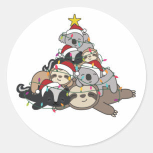 フォルトコアラSkunkクリスマスツリークリスマス ラウンドシール
