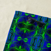 フォルマス、'trasos verdes flutuam'em fundo azul. ビーチタオル (インサイチュ)