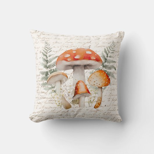 フォレお洒落ストキノコヴィンテージファームハウス クッション (正面)