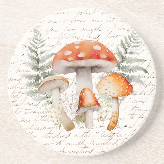 フォレお洒落ストキノコヴィンテージファームハウス コースター (正面)