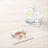 フォレお洒落ストキノコヴィンテージファームハウス スクエアペーパーコースター (インサイチュ)