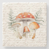 フォレお洒落ストキノコヴィンテージファームハウス ストーンコースター (正面)