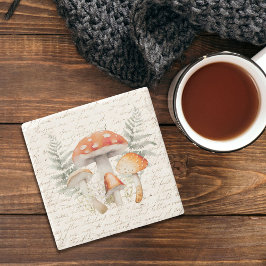 フォレお洒落ストキノコヴィンテージファームハウス ストーンコースター