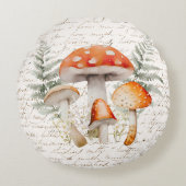 フォレお洒落ストキノコヴィンテージファームハウス ラウンドクッション (正面)