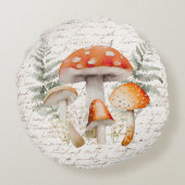 フォレお洒落ストキノコヴィンテージファームハウス ラウンドクッション (裏面)