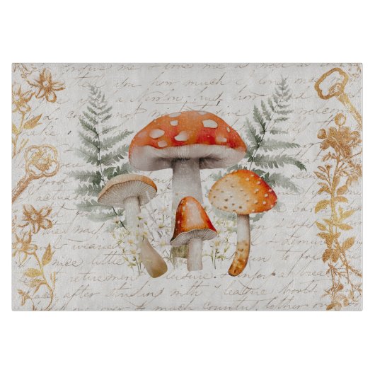 フォレお洒落ストキノコヴィンテージレターファームハウス カッティングボード (正面)