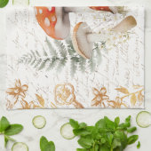 フォレお洒落ストキノコヴィンテージレターファームハウス キッチンタオル (折り畳み)