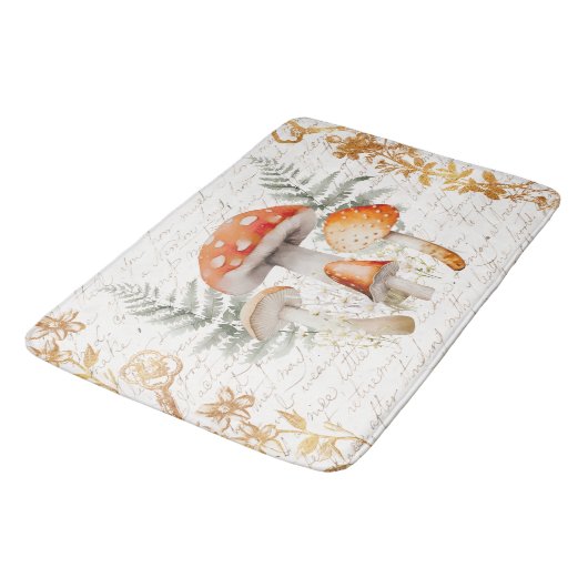 フォレお洒落ストキノコヴィンテージレターファームハウス バスマット (アングル)