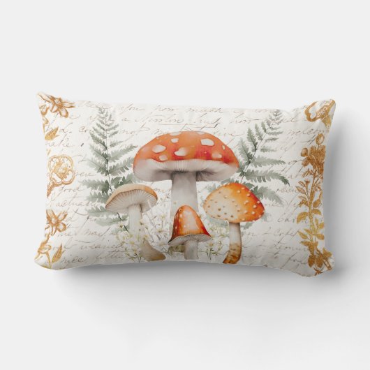 フォレお洒落ストキノコヴィンテージレターファームハウス ランバークッション (裏面)