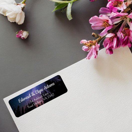 フォレお洒落ストスターリーナイトスカイ差出人住所 ラベル