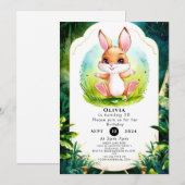 フォレお洒落ストバニー誕生日 招待状 (正面/裏面)