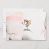 フォレお洒落ストフェアリー女子ファースト誕生日写真 招待状 (裏面)