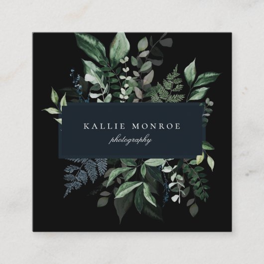 フォレエレガントストの葉形枠正方形名刺 スクエア名刺 (正面)
