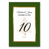 フォレエレガントストグリーン金ゴールドウィンターホリディ結婚ズ テーブルナンバー (裏面)