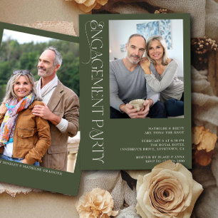 フォレエレガントストグリーン2フォト婚約パーティ 招待状