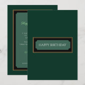 フォレエレガントストグリーン「ハッピーバースデー、パパ」カード (正面/裏面)