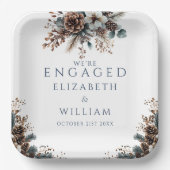 フォレエレガント素朴ストピネコン婚約パーティ ペーパープレート (正面)