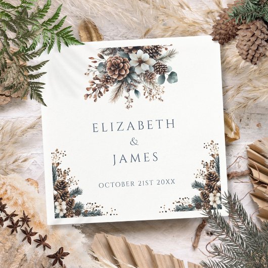 フォレエレガント素朴ストフローラピ結婚ネコン スタンダードカクテルナプキン