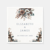 フォレエレガント素朴ストフローラピ結婚ネコン スタンダードカクテルナプキン (正面)