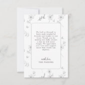 フォレストかわいいクマフローラベビーシャワーカスタム サンキューカード (裏面)