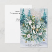 フォレストかわいらし感謝ハッピーホリデー サンキューカード (正面/裏面)