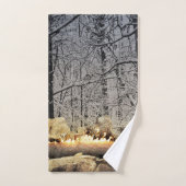 フォレストでのユール(キリスト降誕祭)ログの書き込み バスタオルセット (ハンドタオル)