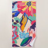 フォレストとバラ ビーチタオル (正面)