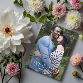 フォレストのおもしろい写真結婚式の日付の保存 ポストカード