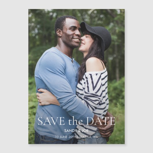 フォレストのおもしろい写真結婚式の日付の保存 マグネット招待状 (正面)