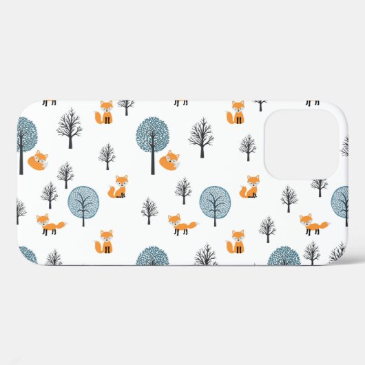 フォレストのキツネ:ヴィンテージの白の背景 Case-Mate iPhoneケース (裏面 (横))