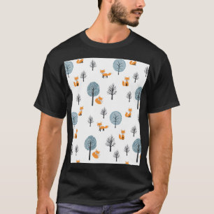 フォレストのキツネ:ヴィンテージの白の背景 Tシャツ