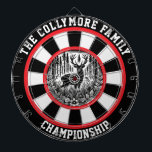 フォレストの十字に表示された鹿 ダーツボード<br><div class="desc">森林に大きな〔雄ジカの〕枝角を持つ鹿の詳細なアートワーク。ターゲットによって強調される。</div>